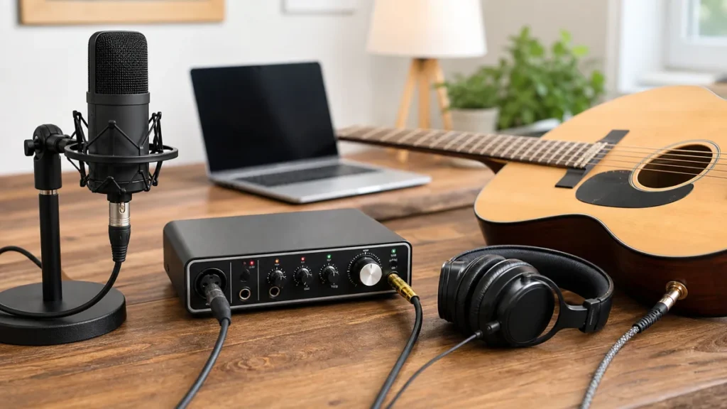 Audio interface setup for singer-songwriter vocal and guitar demos