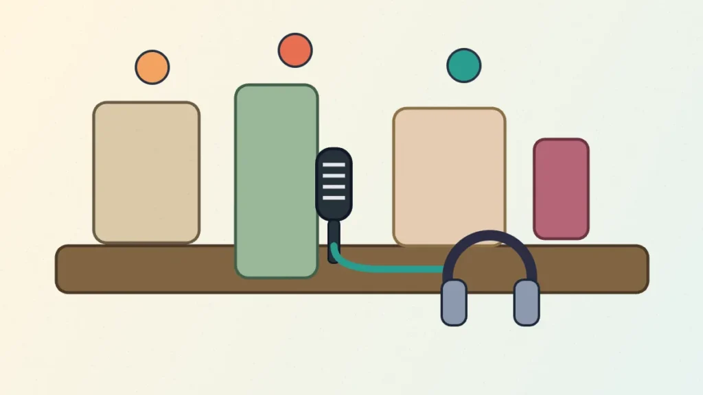 Generic bedroom vocal setup with panels, microphone, headphones and simple room-fix accessories