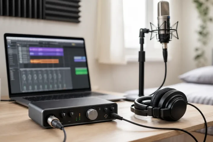 Audio interface and DAW monitoring setup for recording vocals