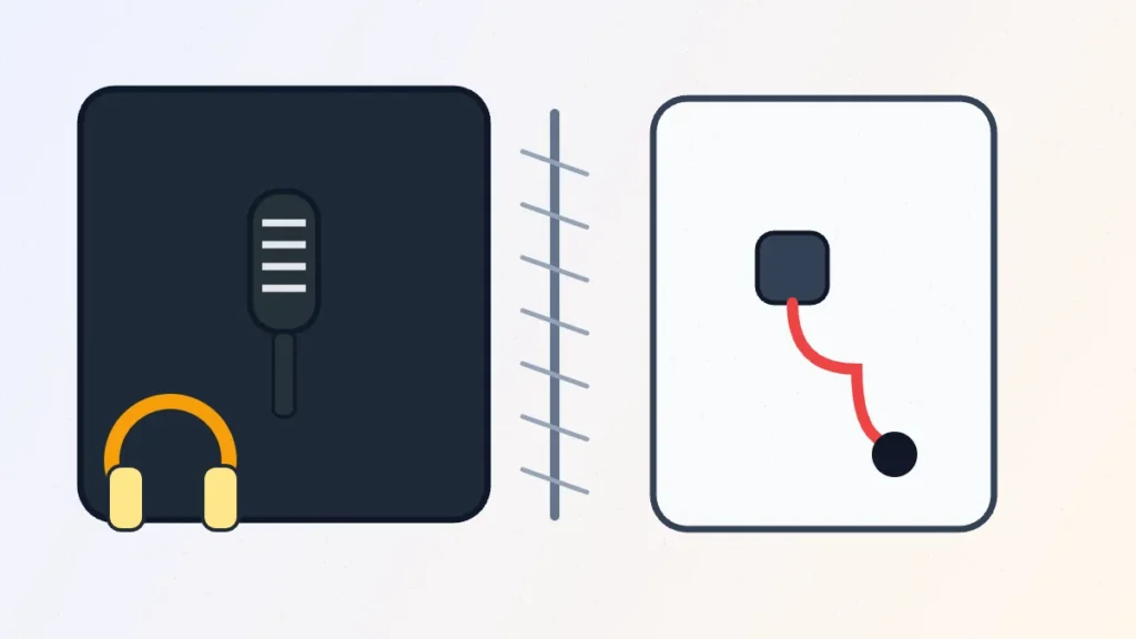 Generic dynamic microphone and lavalier microphone shown side by side for home vocal recording comparison