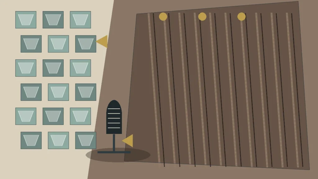 Foam panels and moving blankets for beginner bedroom vocal recording